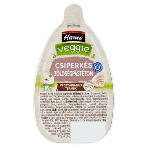 Hamé Veggie csiperkés zöldségpástétom 105 g