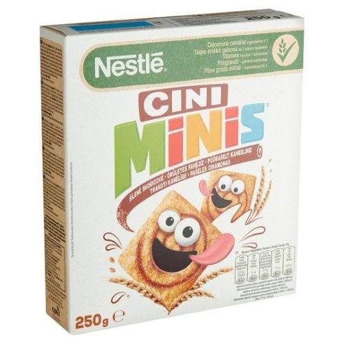 Nestlé Cini Minis ropogós, fahéjas gabonapehely teljes kiőrlésű búzával 250 g