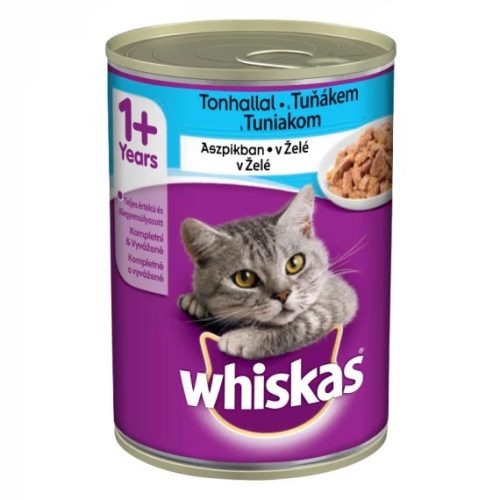 Whiskas konzerv tonhallal aszpikban felnőtt macskák számára 400 g