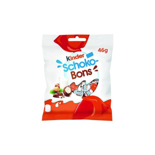 Kinder Schoko-Bons tejcsokoládé bonbonok tejes krémmel és mogyoródarabkákkal töltve 46 g