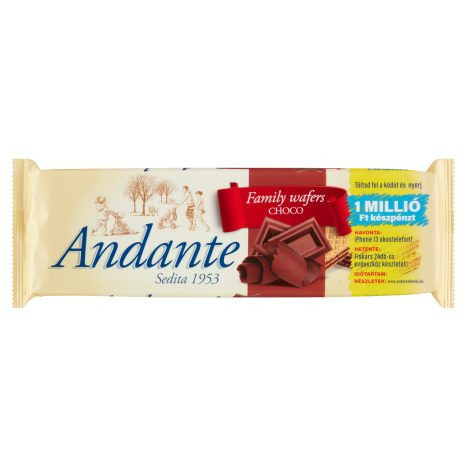 Andante ostya 130 g kakaós-csokoládés krémmel töltve