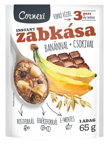 Cornexi banános csokis zabkása, hozzáadott cukor nélküli 55 g