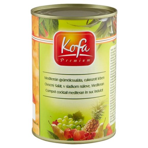 Kofa Premium mediterrán gyümölcssaláta, cukrozott lében 410 g