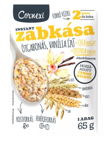 Cornexi Ötgabonás vaniliás zabkása, hozzáadott cukor nélküli 55 g