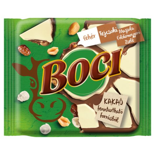 Boci tej-és fehércsokoládé 90g f.mogyoró,zselé,mazsola