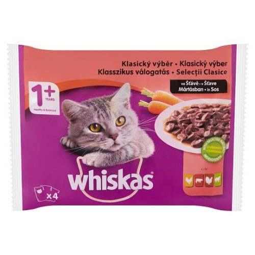 Whiskas klasszikus válogatás mártásban 4 x 100 g