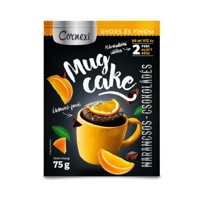 Cornexi Mug cake csokoládés-narancsos alappor bögrés sütemény készítéséhez 75 g