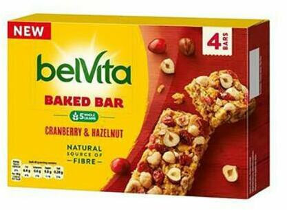 Győri belVita Bakedbar töltött gabonás keksz 40 g vörösáfonyás-mogyorós