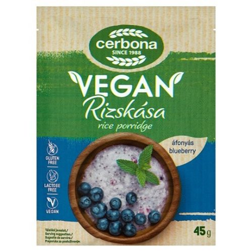 Cerbona Vegán áfonyás rizskása glutén- és laktózmentes 45 g