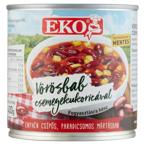 Eko Vörösbab kukoricával e.csípős 340 gr