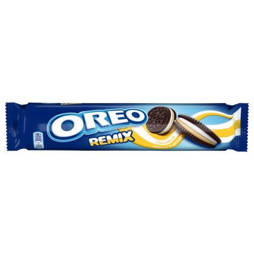 Oreo Remix karamell & vanília krémmel töltött keksz 157 g