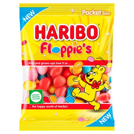 Haribo Floppie's gyümölcs- és kólaízű cukorbevonatos habdrazsé 80 g