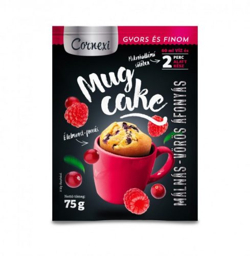 Cornexi Mug cake vörösáfonyás-málnás alappor bögrés sütemény készítéséhez 75 g