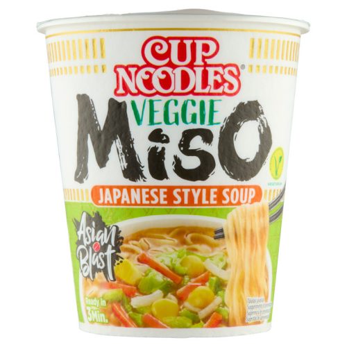 Nissin Cup Noodles miso ízesítéssel poharas instant leves 67 g