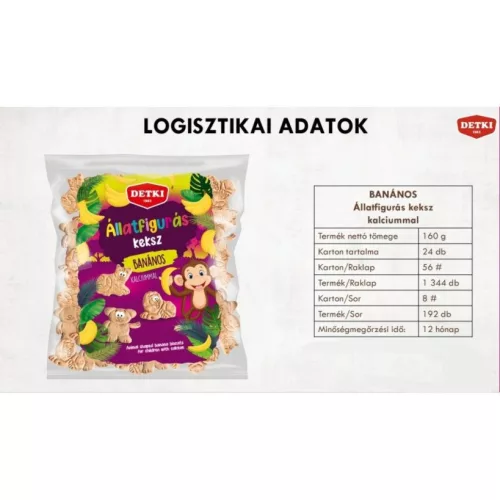 Detki Állatfigurás keksz 160g. BANÁNOS