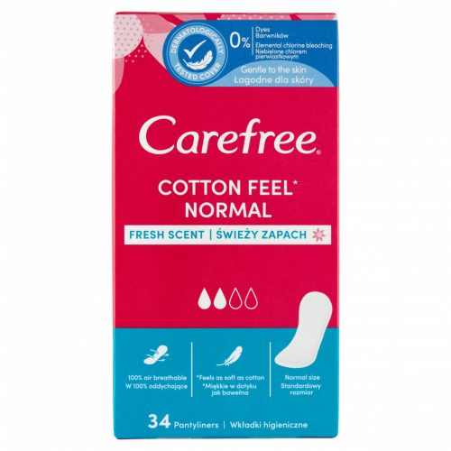 Carefree Cotton Feel tisztasági betét friss illattal 34 db 