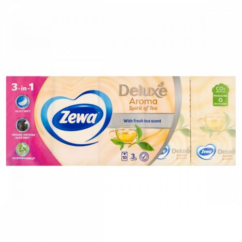 Zewa Deluxe Spirit of Tea illatosított papír zsebkendő 3 rétegű 10 x 10 db