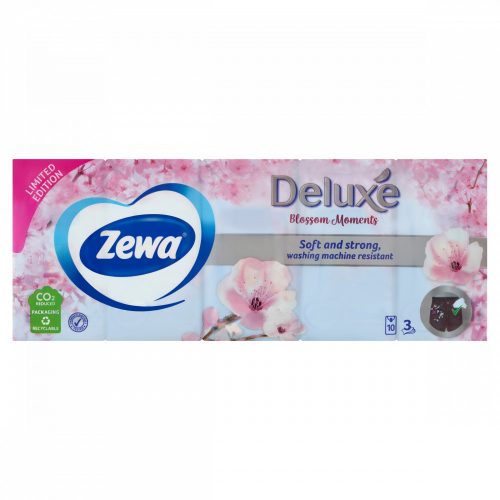 Zewa Deluxe Blossom Moments illatmentes papír zsebkendő 3 rétegű 10 x 10 db