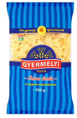 GYERMELYI TÉSZTA 4TOJ.FODROS KOCKA 500g