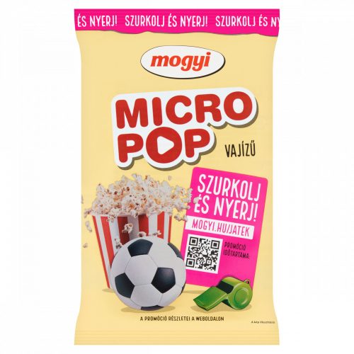 Mogyi Micro Pop mikrohullámú sütőben elkészíthető vajízű pattogatni való kukorica 100 g