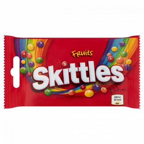 Skittles Fruits gyümölcsízű cukordrazsé ropogós cukormázban 38 g