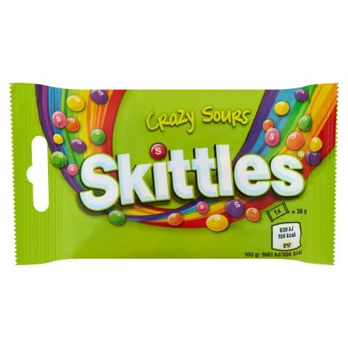 Skittles Crazy Sours Cukorka 38g  "R"