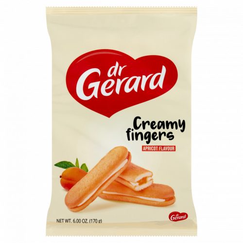 Dr Gerard Creamy Fingers sárgabarack ízű töltelékkel és tejszín ízű krémmel töltött piskóta 170 g