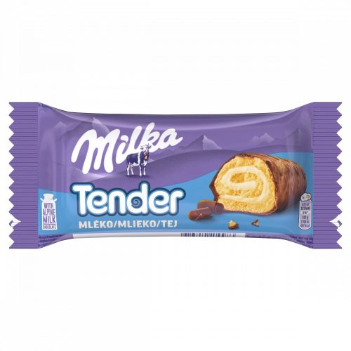 Milka Tender piskótatekercs tejes krémtöltelékkel tejcsokoládéval mártva 37 g 