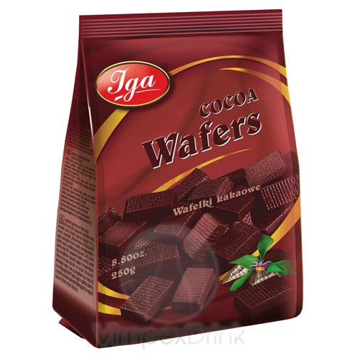 Iga Cocoa Wafers Kakaós bevonós parány 250g /12/