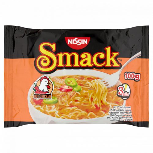 Nissin Smack csípős csirke ízű instant tésztaleves 100 g