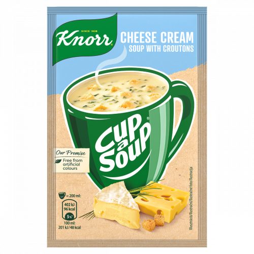 Knorr Cup a Soup instant sajtkrémleves zsemlekockával 22 g