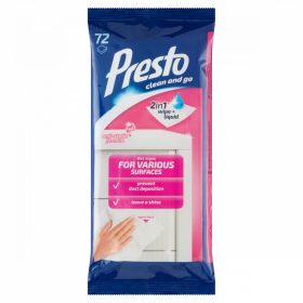 Presto clean antisztatikus törlőkendő 72db
