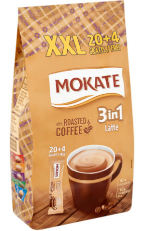 Mokate Instant kávé 3in1 XXL Latte 20+4*15g grátisz