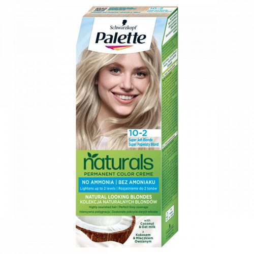 Palette Permanent Naturals Color ápoló krémhajfesték 10-2 (219) szuper hamvasszőke