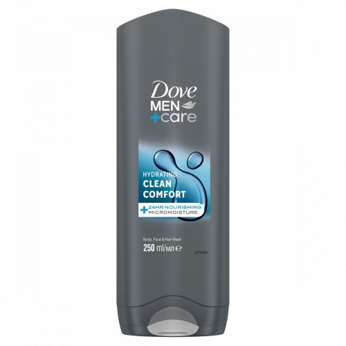 Dove Men+Care Hydrating Clean Comfort tusfürdő testre, arcra, hajra 250 ml