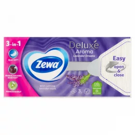   Zewa Deluxe Lavender Dreams illatosított papír zsebkendő 3 rétegű 90 db