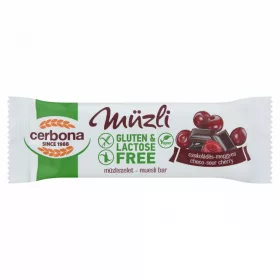   Cerbona gluténmentes, laktózmentes csokoládés-meggyes müzliszelet 35 g