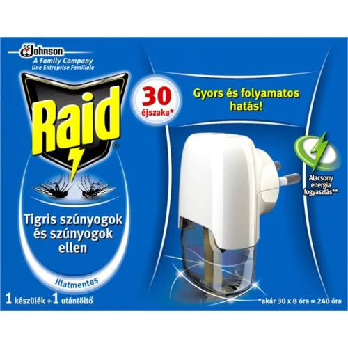 Raid elektr.párologtató kész.30 éj