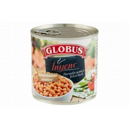 GLOBUS KONZERV Paradicsomos fehérbab fémd. 400g/240g TZ.