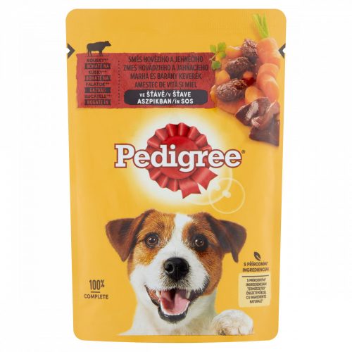 Pedigree teljes értékű nedves eledel felnőtt kutyák részére marhával és báránnyal aszpikban 100 g