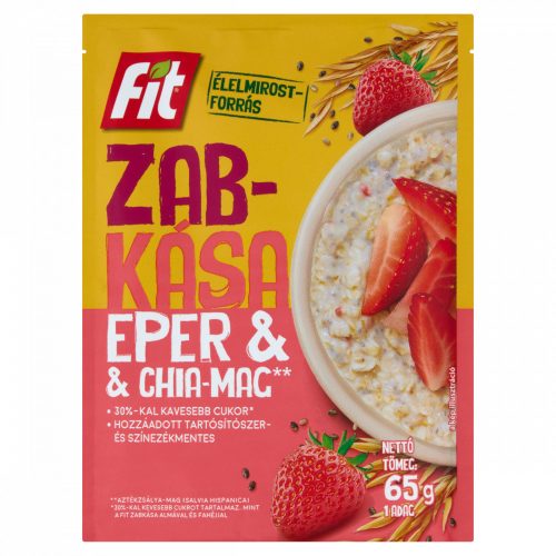 Fit zabkása chia-maggal, eperrel ízesítve 65 g