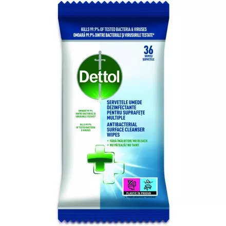 Dettol Antibakteriális felülettisztító kendő 36db