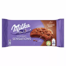   Milka középen puha kakaós keksz, alpesi tej felhasználásával készült tejcsokoládé darabkákkal 156 g