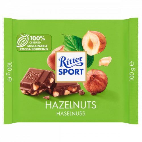 Ritter Sport tejcsokoládé aprított mogyoró darabokkal 100 g