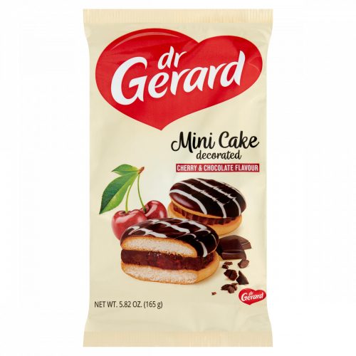 Dr Gerard Mini Cake piskóta csokoládé ízű krémmel, meggy ízű töltelékkel 165 g