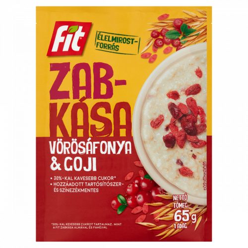 Fit zabkása goji bogyóval és vörösáfonyás ízesítéssel 65 g