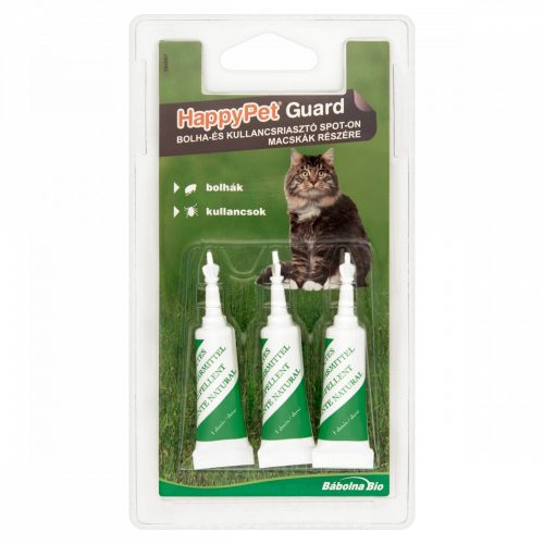 HappyPet Guard bolha- és kullancsriasztó spot-on macskák részére 3 x 2 ml