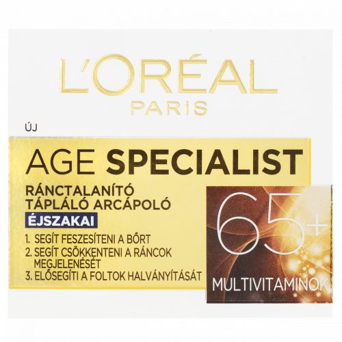 ĽOréal Paris Age Specialist ránctalanító tápláló éjszakai arcápoló 65 +  50 ml