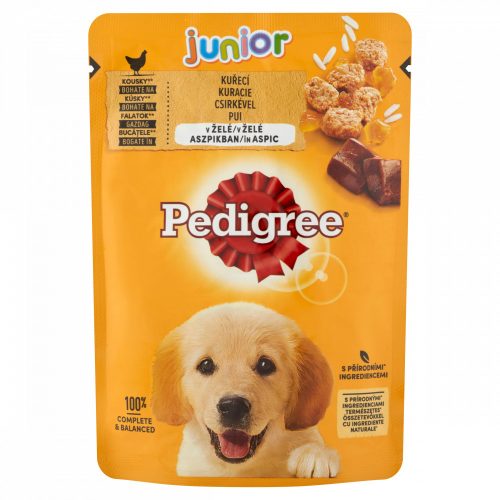 Pedigree Junior teljes értékű nedves eledel kölyökkutyák számára csirkével aszpikban 100 g