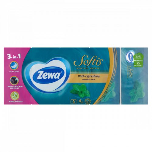 Zewa Softis Menthol Breeze illatosított papír zsebkendő 4 rétegű 10 x 9 db